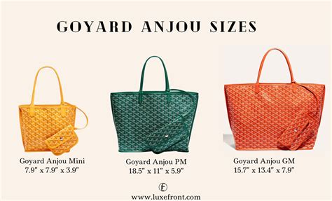 goyard colori|goyard tote bag size comparison.